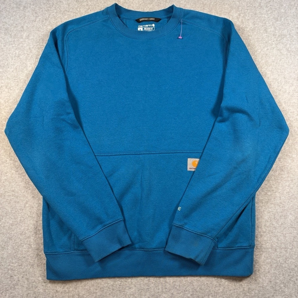 Carhartt Sweatshirt Mens Medium Blue Force Relaxed Fit Crewneck TS5568-M